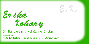 erika kohary business card
